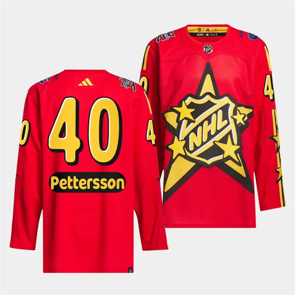 Mens Vancouver Canucks #40 Elias Pettersson Red 2024 NHL All-Star Game Jersey Mens Vancouver Canucks #40 Elias Pettersson Red 2024 NHL All-Star Game Jersey